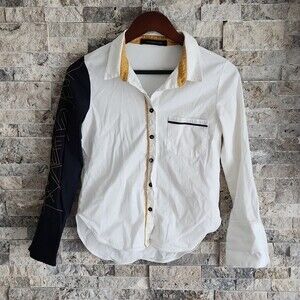 Katharine Kidd Button Down Top Long Sleeve Size 2 Made in USA